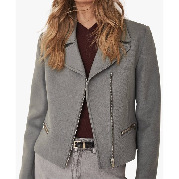 Reiss Jackets & Blazers - Reiss Slade Wool Blend Biker Moto Jacket